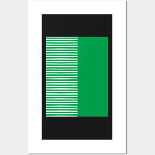 Green and white stripes effect Posters and Art